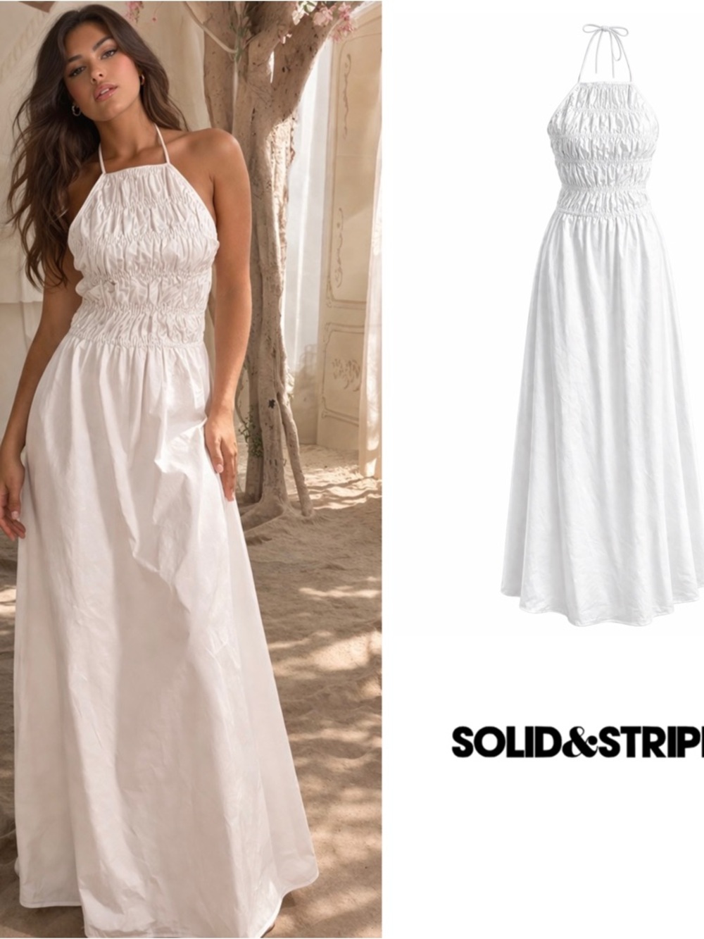 NEW Solid and Stripe Meira Halter Midi Dress